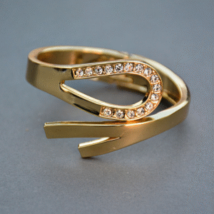 Elegant Designer Gold-Tone Crystal Bangle for Women